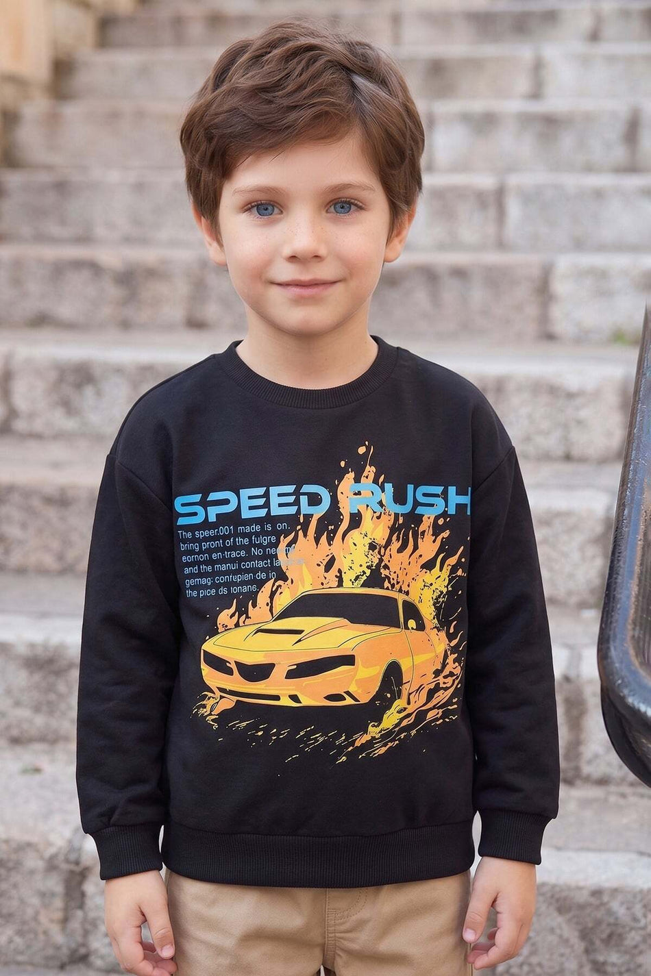 Car Printed Boy's Sweatshirt - MALLTURK