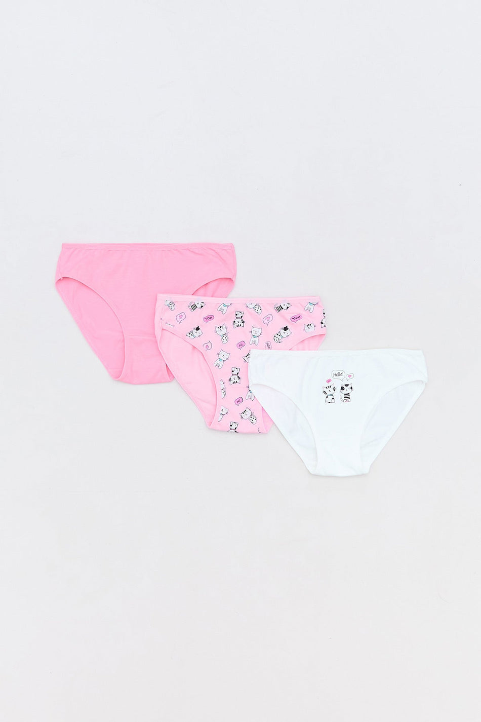 Cat Printed 3-Piece Girls' Panties - MALLTURK