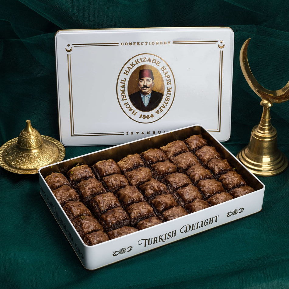 Chocolate Baklava in a Metal Box, 1.65kg - 3.63lbs