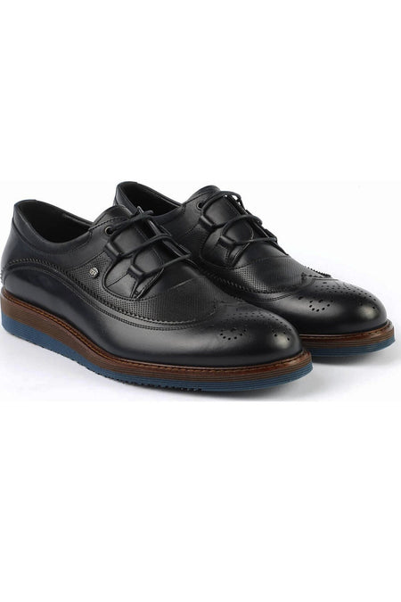 Clays 2902 Men's Classic Shoes - Navy Blue - MALLTURK