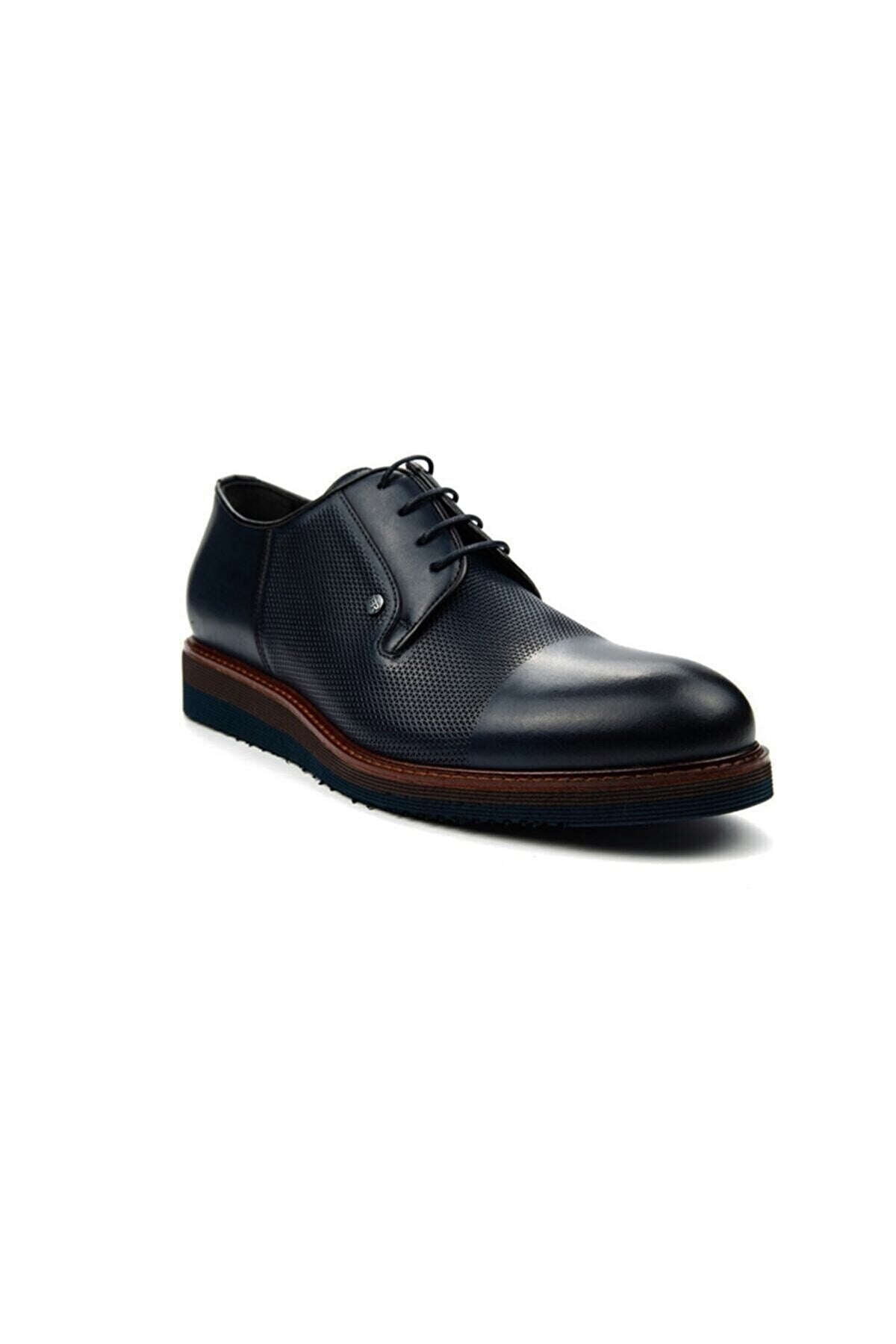 Cleysmen 3052 Men's Classic Shoes - Navy Blue - MALLTURK