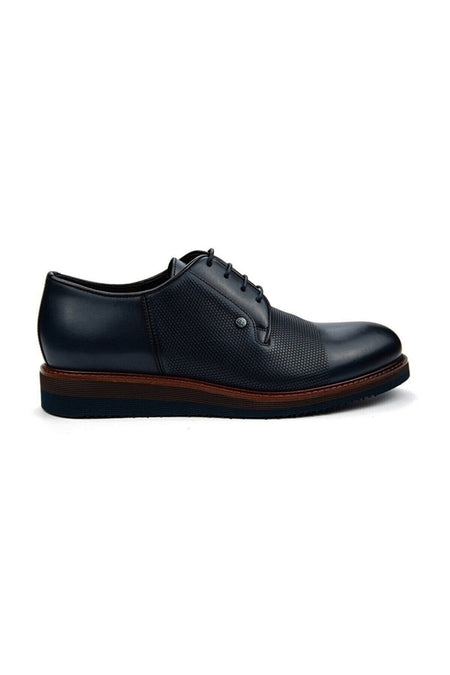 Cleysmen 3052 Men's Classic Shoes - Navy Blue - MALLTURK