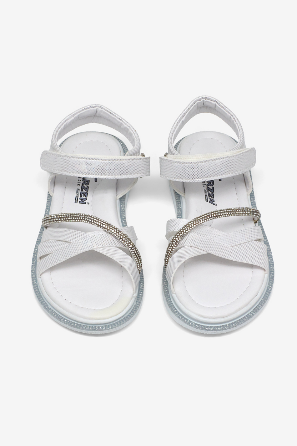 Çoçuk Çarpraz Bağlı Sandalet Çocuk Unisex Beyaz Sandalet TBARZ1060 - MALLTURK