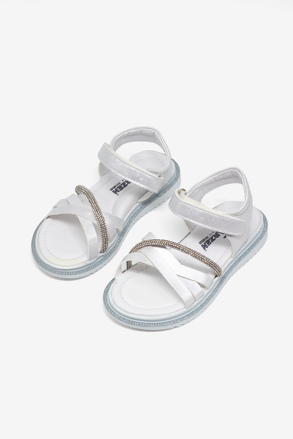 Çoçuk Çarpraz Bağlı Sandalet Çocuk Unisex Beyaz Sandalet TBARZ1060 - MALLTURK