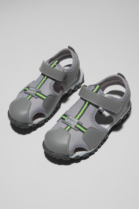 Çoçuk Cırtlı Rahat Kalıp Sandalet Çocuk Unisex Açık Gri Sandalet TBARZ1015 - MALLTURK