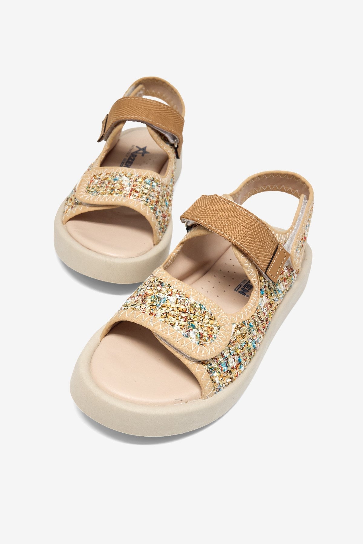 Çoçuk Cırtlı Sandalet Çocuk Unisex Bej Sandalet TBARZ1040 - MALLTURK