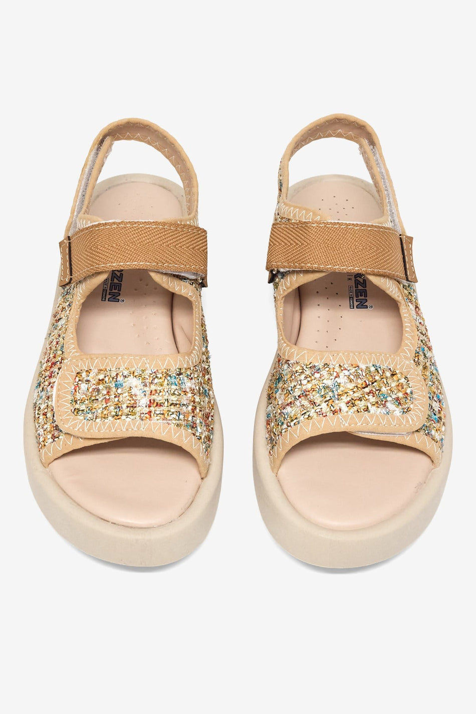 Çoçuk Cırtlı Sandalet Çocuk Unisex Bej Sandalet TBARZ1040 - MALLTURK