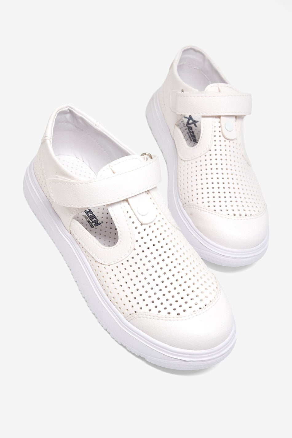 Çoçuk Cırtlı Sandalet Çocuk Unisex Beyaz Sandalet TBARZ1075 - MALLTURK