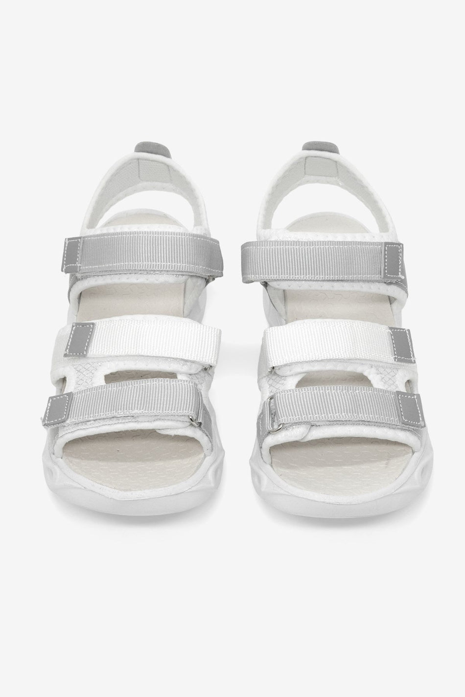 Çocuk Renkli Rahat Kalıp Sandalet Çocuk Unisex Beyaz Gri Sandalet TBARZ1030 - MALLTURK