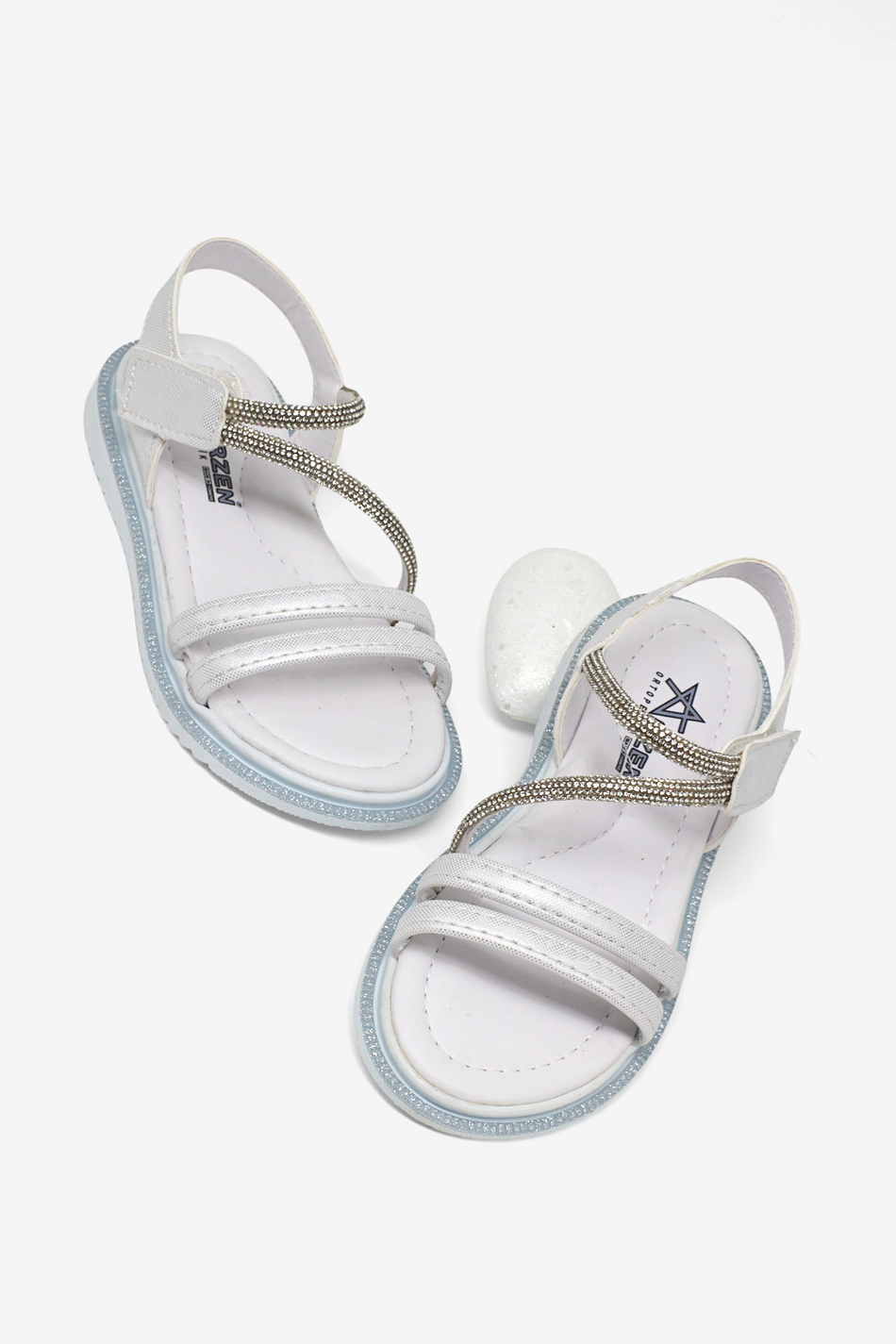 Çocuk Sim Detaylı Sandalet Çocuk Unisex Beyaz Sandalet TBARZ1055 - MALLTURK