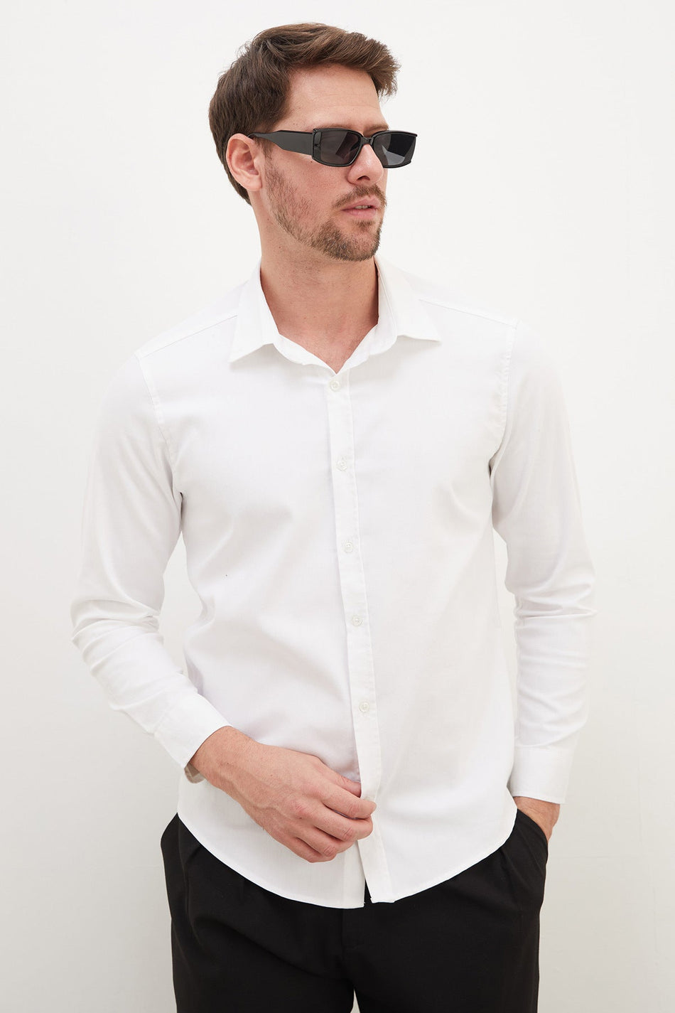 Collar Buttoned Regular Fit Long Sleeve Shirt - MALLTURK