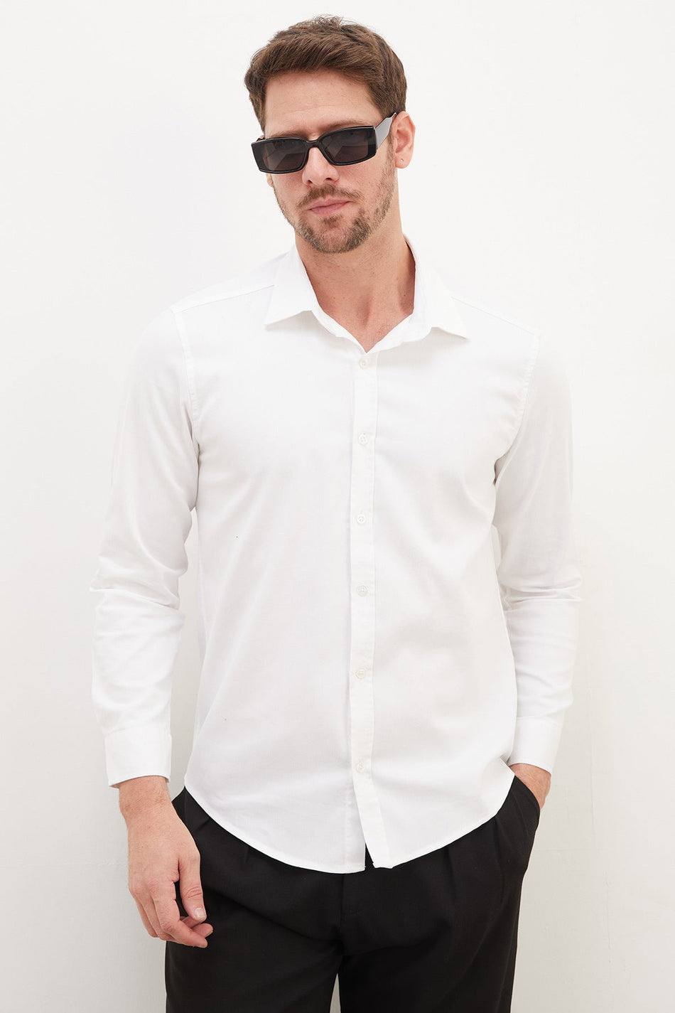Collar Buttoned Regular Fit Long Sleeve Shirt - MALLTURK