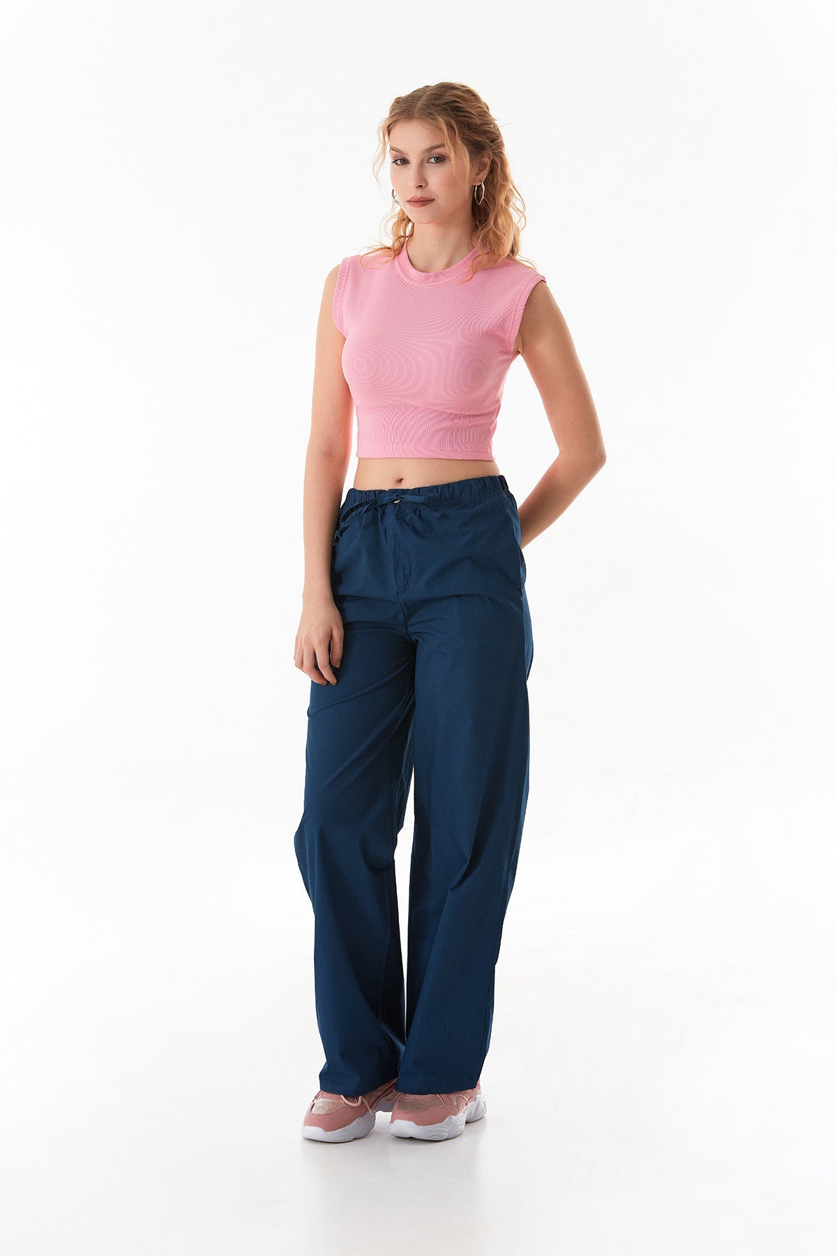 Corded Crew Neck Crop T-Shirt - MALLTURK
