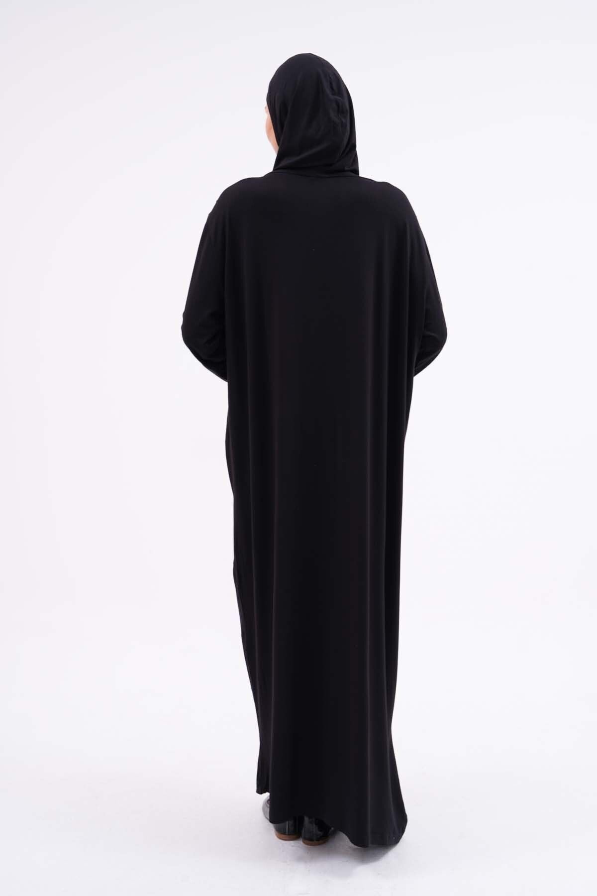 Cotton Bag Prayer Dress Hijab Dress with Elastic Ankles - MALLTURK