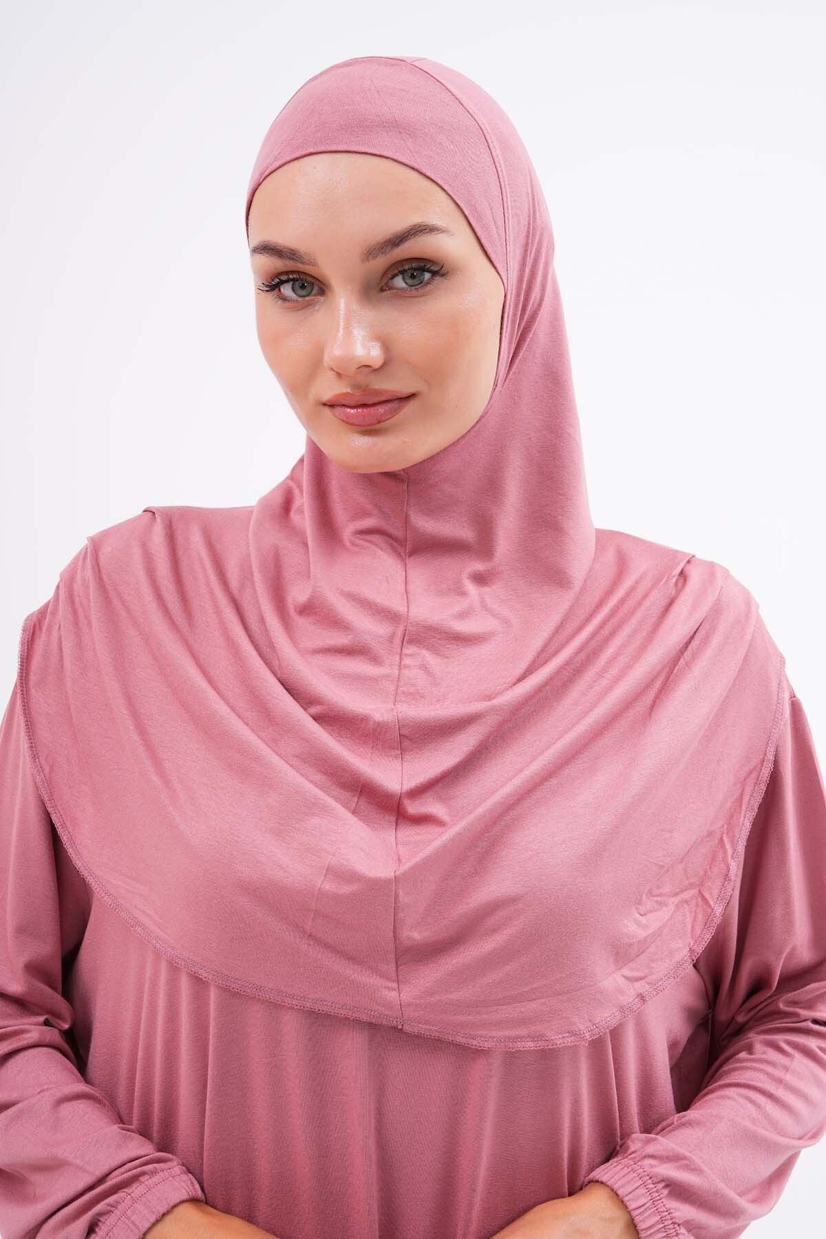Cotton Bag Prayer Dress Hijab Dress with Elastic Ankles - MALLTURK