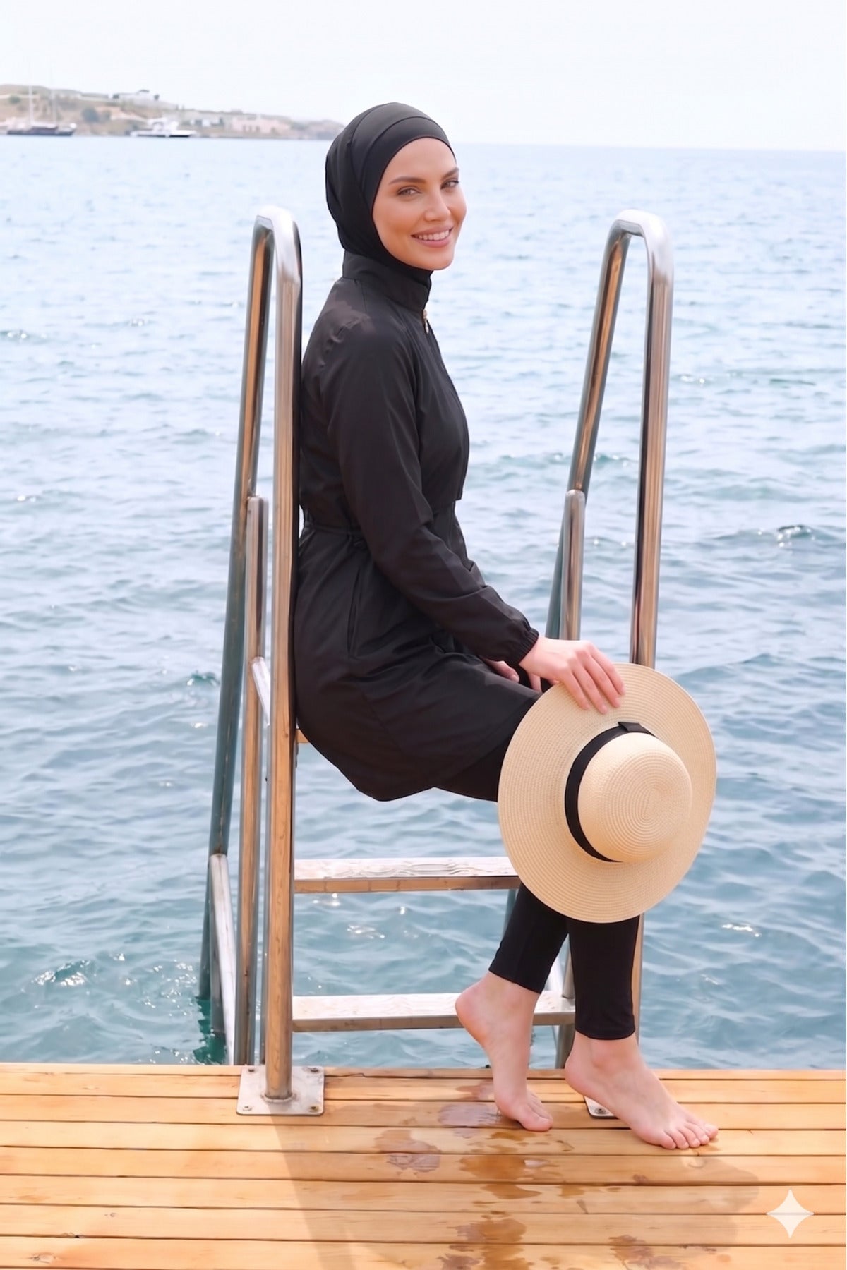 Covered Water Repellent Parachute Hijab Swimsuit - MALLTURK