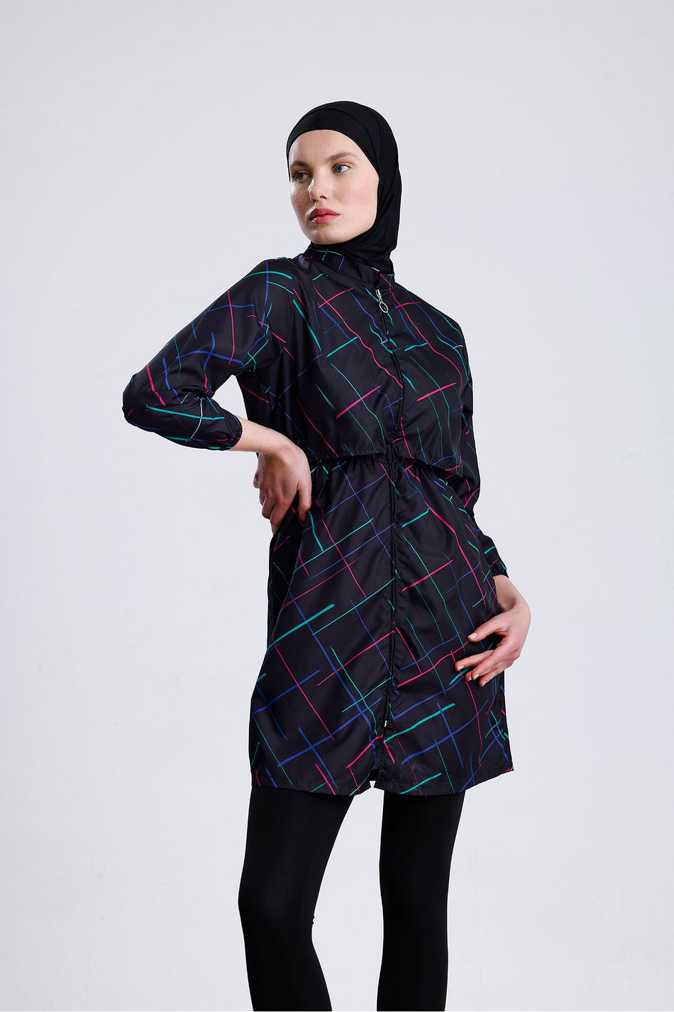 Covered Water Repellent Parachute Hijab Swimsuit - MALLTURK