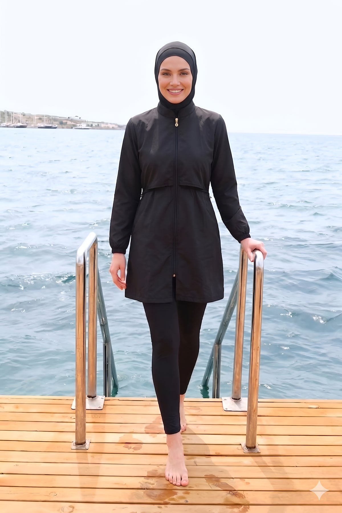 Covered Water Repellent Parachute Hijab Swimsuit - MALLTURK