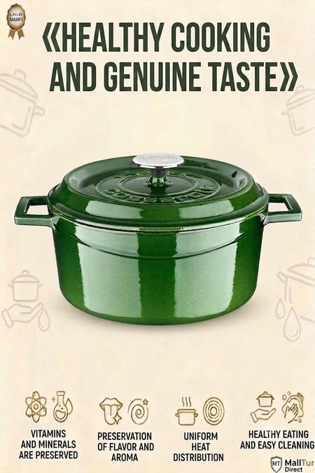 LAVA Cast Iron Casserole with Lid - MALLTURK
