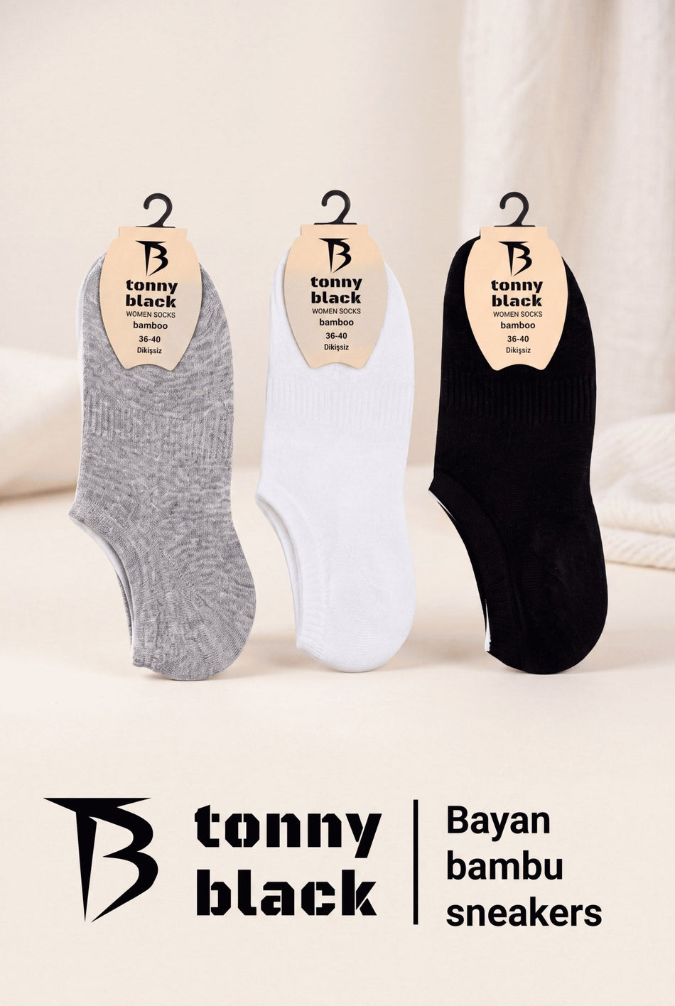 Dikişsiz İz Yapmayan Bambu Patik Çorap Kadın Çok Renkli Çorap TB4010 - MALLTURK