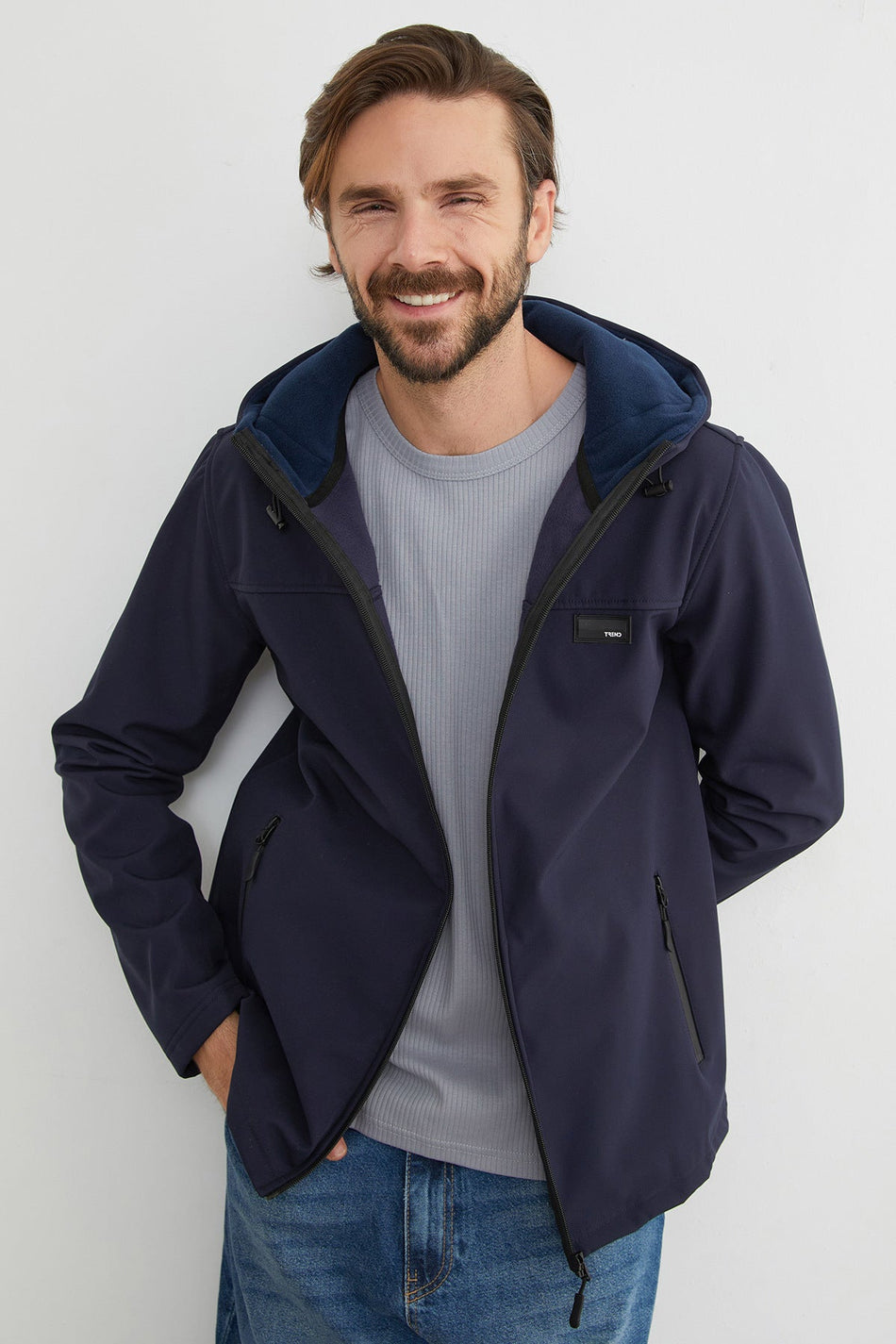 Diver Fabric Zippered Hooded Coat - MALLTURK