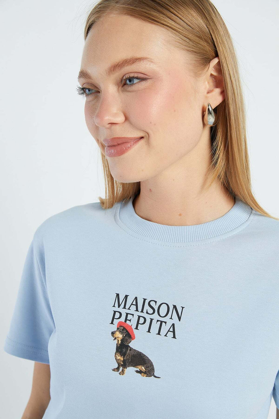 Dog Printed Crew Neck Casual T-Shirt - MALLTURK