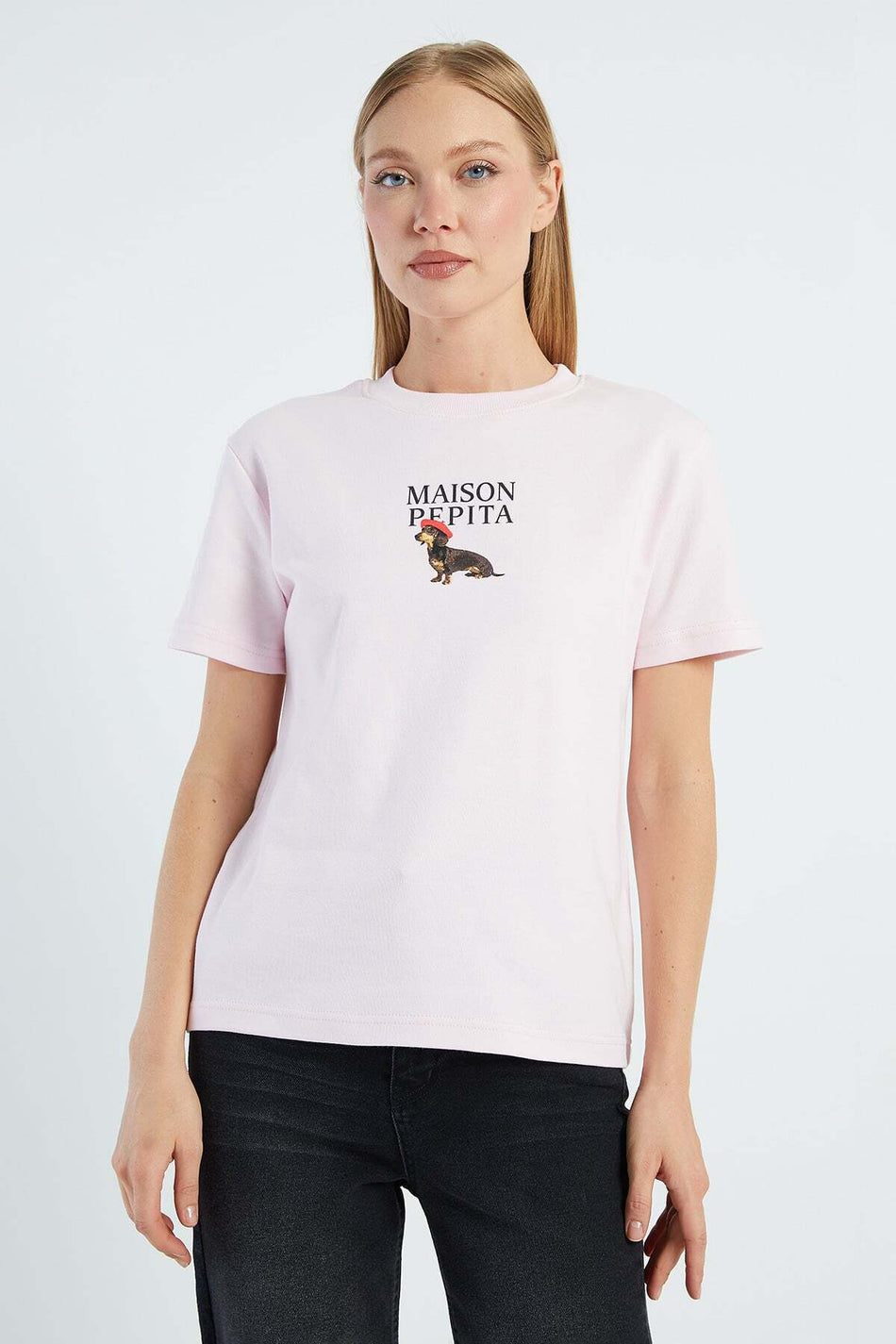 Dog Printed Crew Neck Casual T-Shirt - MALLTURK