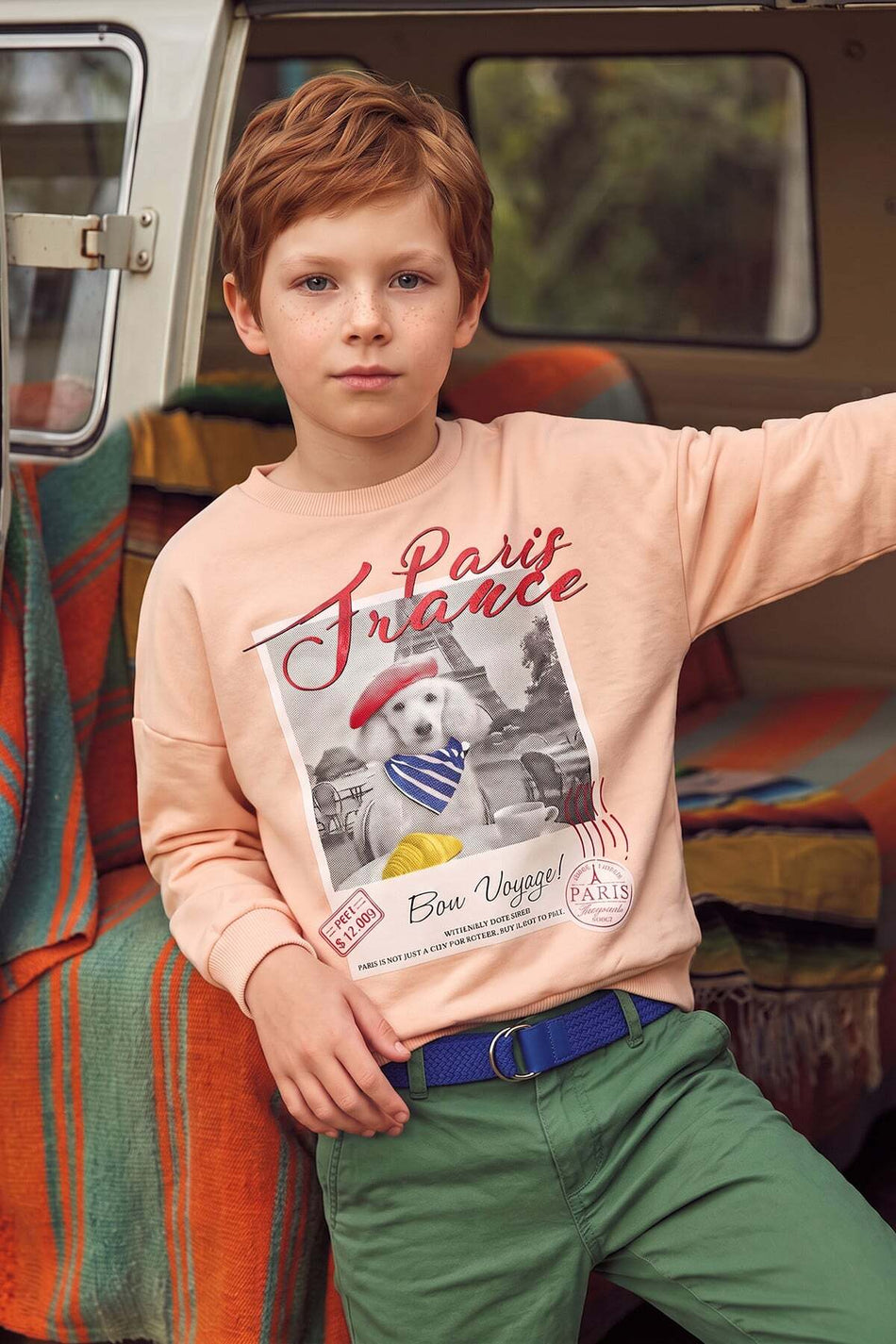 Dog Printed Oversize Boys' Sweatshirt - MALLTURK