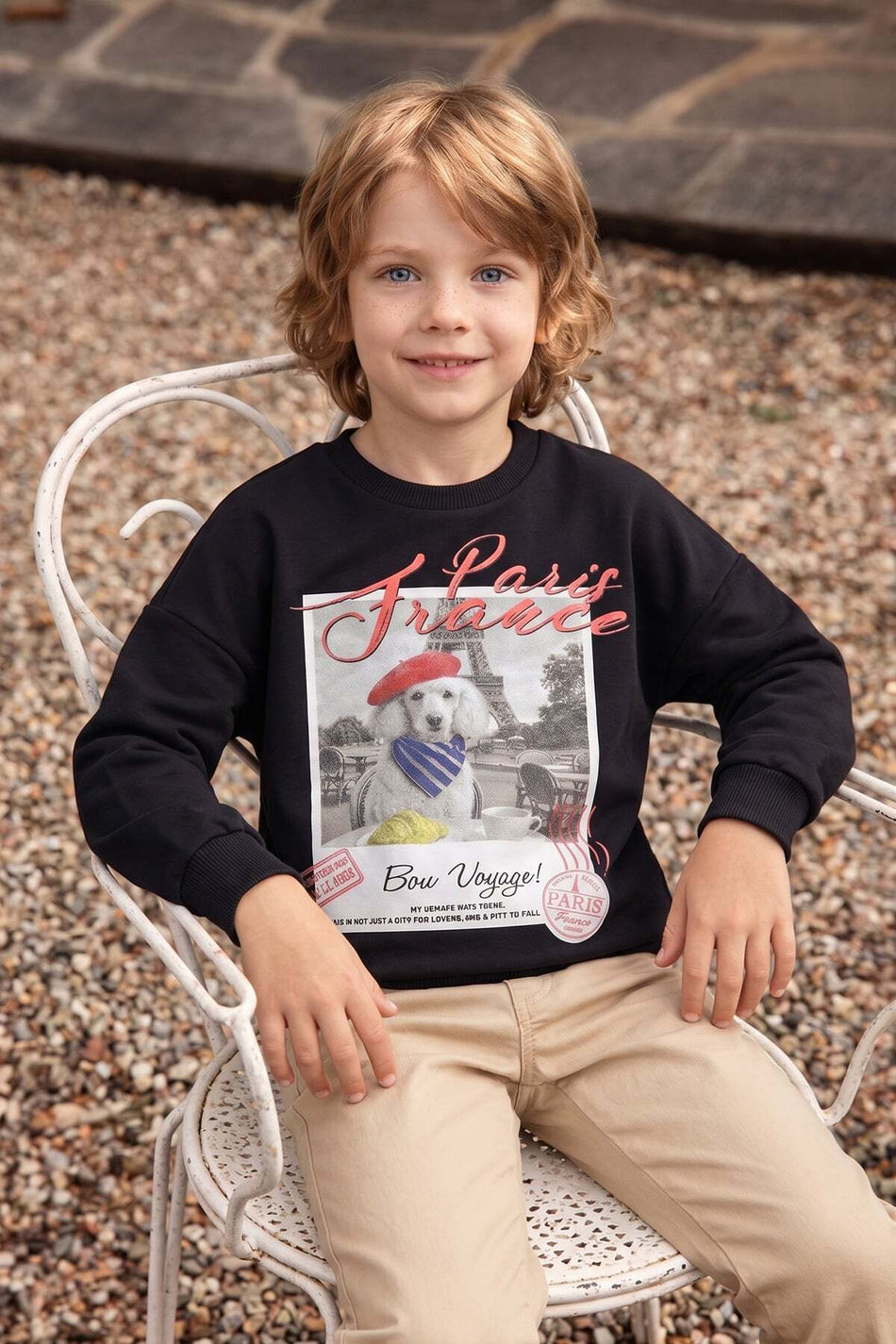Dog Printed Oversize Boys' Sweatshirt - MALLTURK
