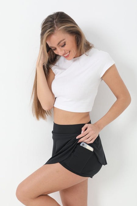 DOUBLE LAYER SHORTS SKIRT WITH POCKETS - MALLTURK