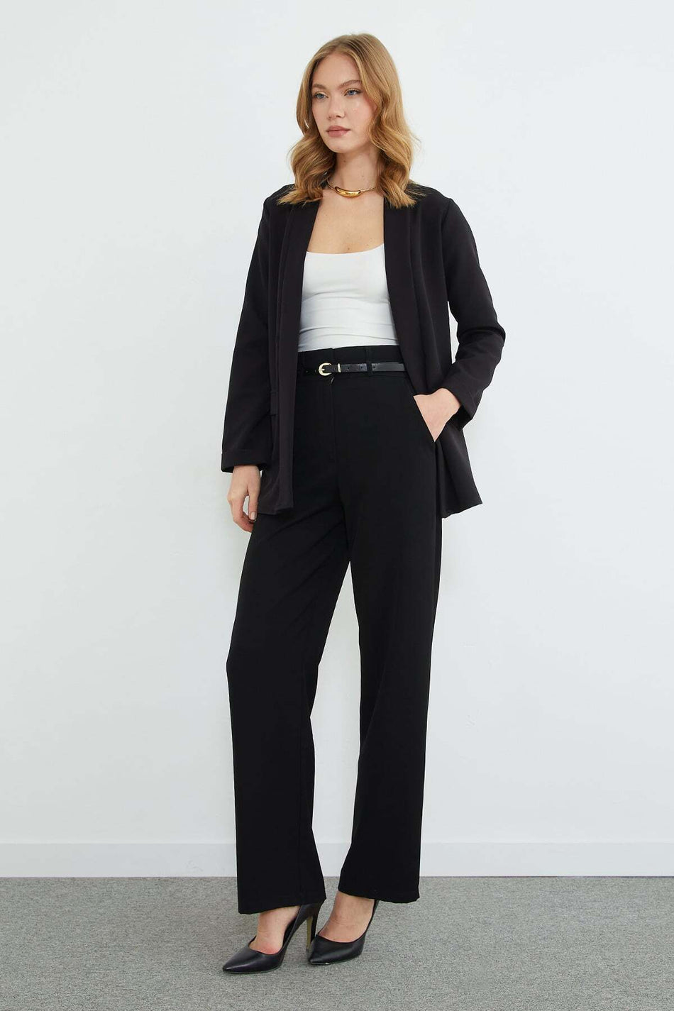 Double Sleeve Shawl Collar Blazer Jacket - MALLTURK