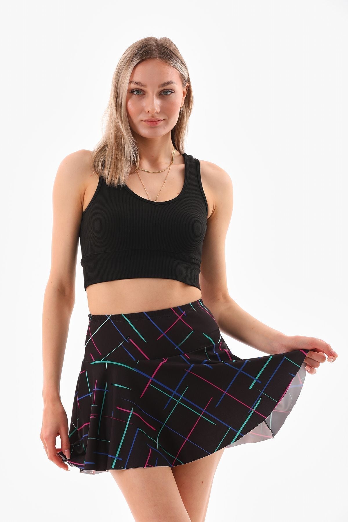 Double Suit Shorts Skirt Crop Swimsuit Light - MALLTURK