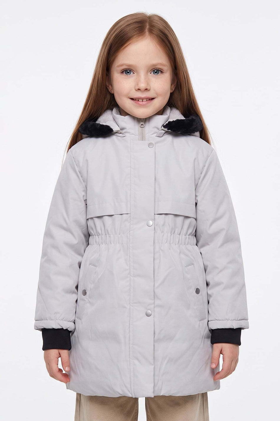 Drawstring Hooded Girls' Coat - MALLTURK