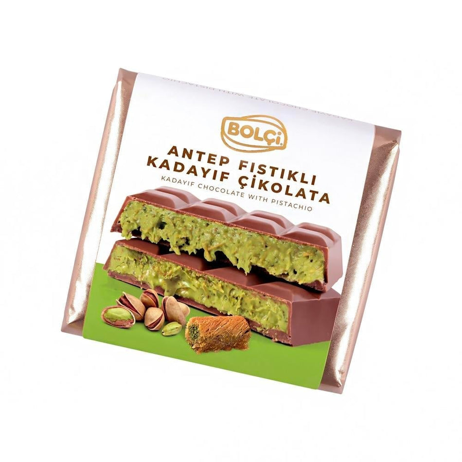 Dubai Chocolate with Pistachio Cream & Kunafa Filling – Bolci, 100g (3.53oz)