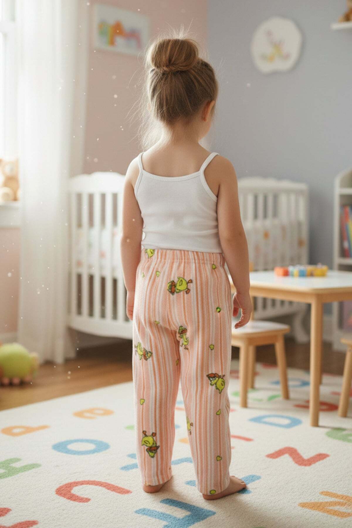 Duck Patterned Fleece Unisex Children's Pajama Bottoms - MALLTURK