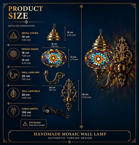 Turkish Mosaic Wall Lamp - MALLTURK