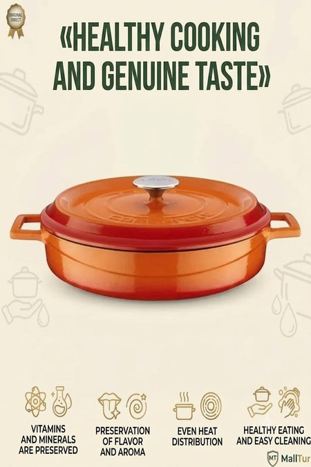 LAVA Cast Iron Casserole with Lid - MALLTURK