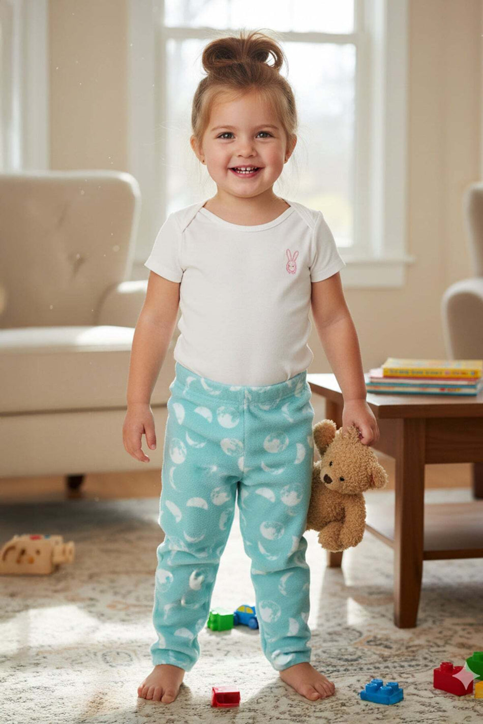 Elastic Waist Ay Printed Unisex Children's Fleece Pajama Bottoms - MALLTURK