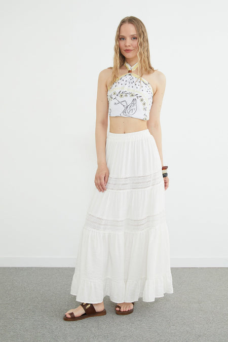 Elastic Waist Lace Pack Maxi Skirt - MALLTURK