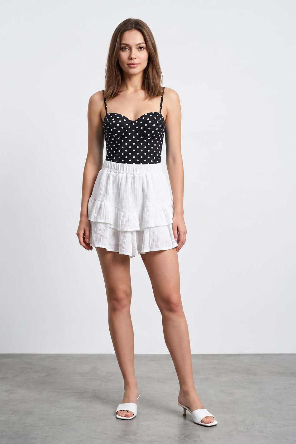 Elastic Waist Layered Short Skirt - MALLTURK