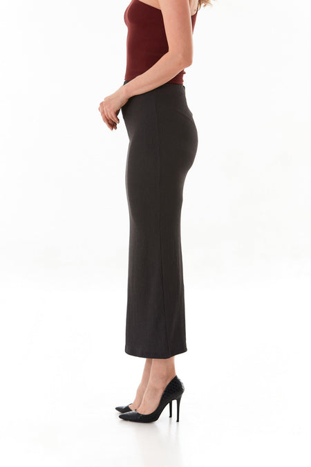 Elastic Waist Slit Wrapped Fabric Skirt - MALLTURK
