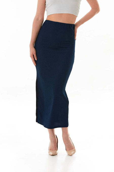 Elastic Waist Slit Wrapped Fabric Skirt - MALLTURK