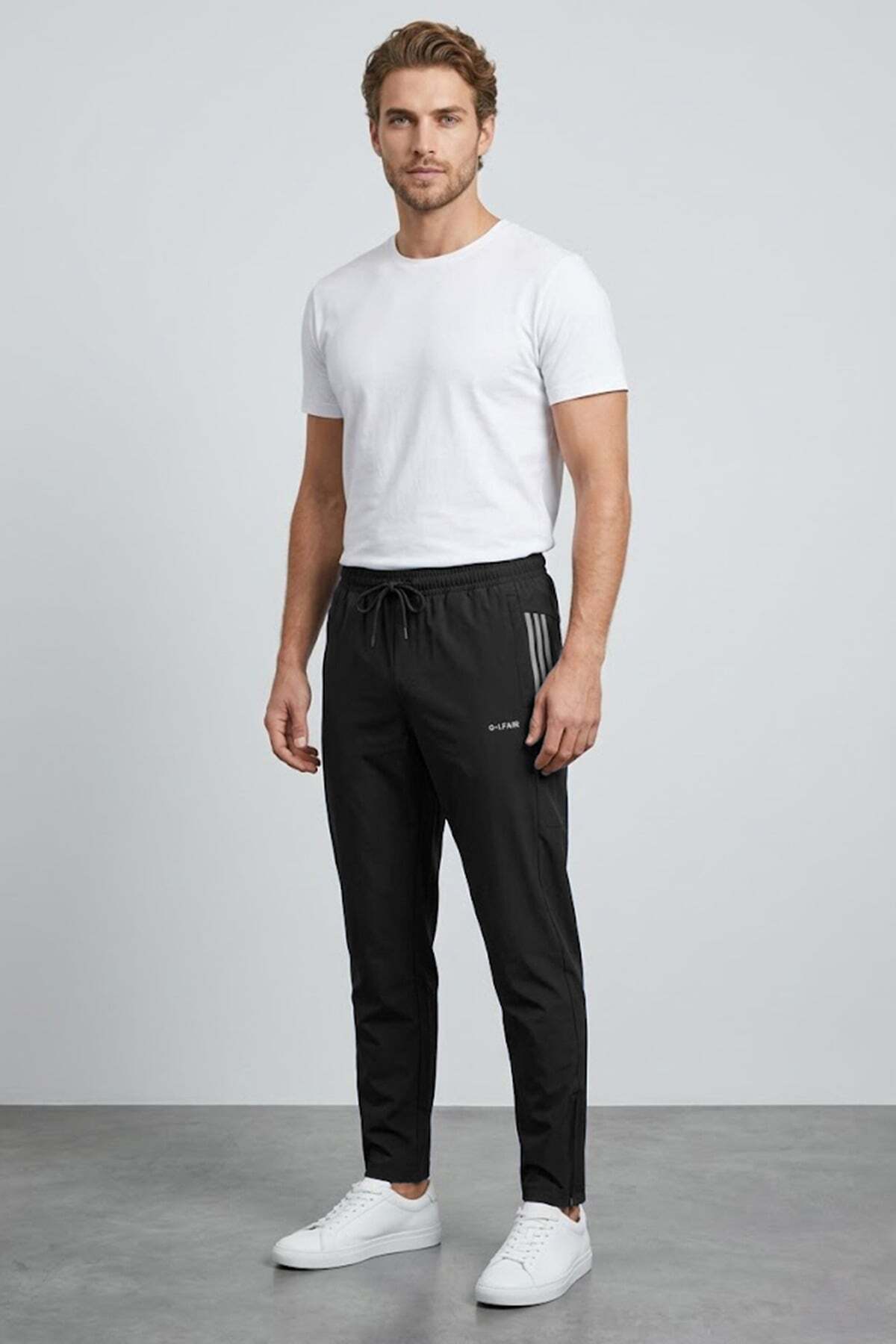 Elastic Waist Zippered Parachute Fabric Sweatpants - MALLTURK