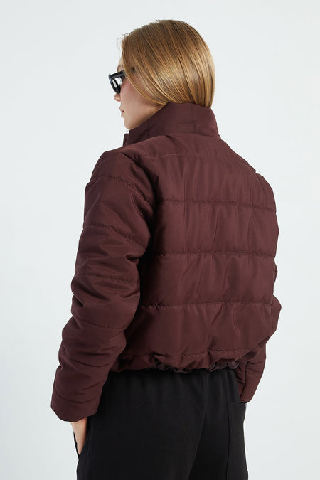 Elasticated Waist Cropped Puffer Jacket - MALLTURK