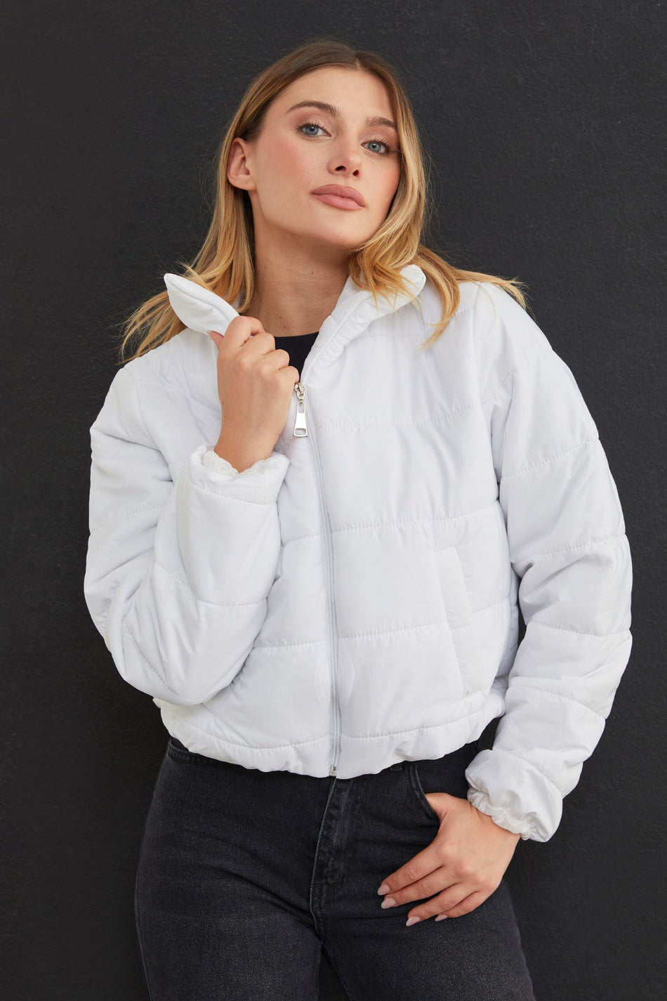 Elasticated Waist Short Puffer Jacket - MALLTURK