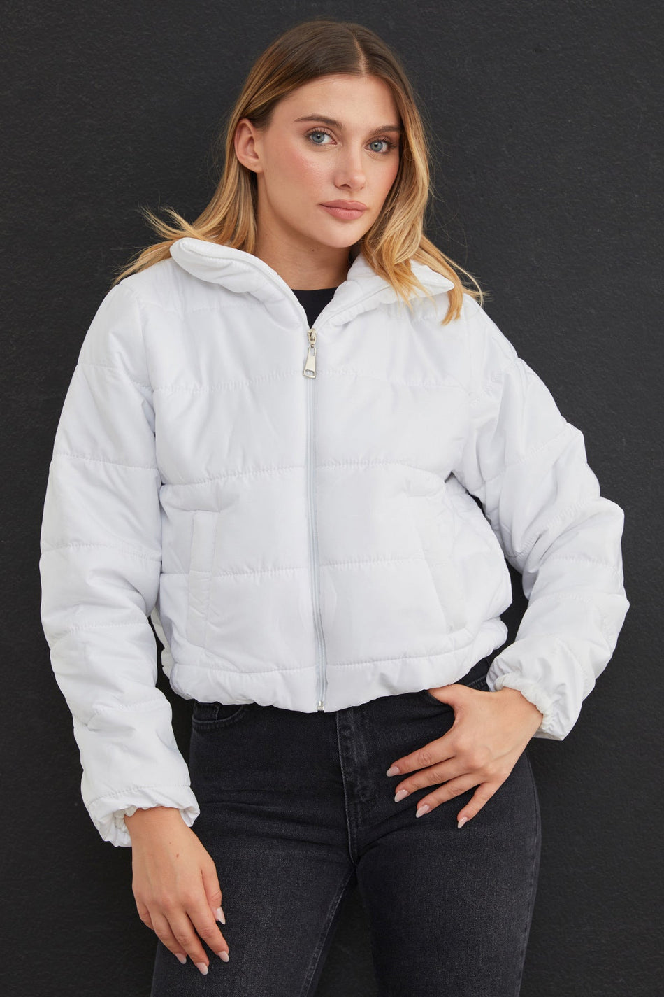 Elasticated Waist Short Puffer Jacket - MALLTURK