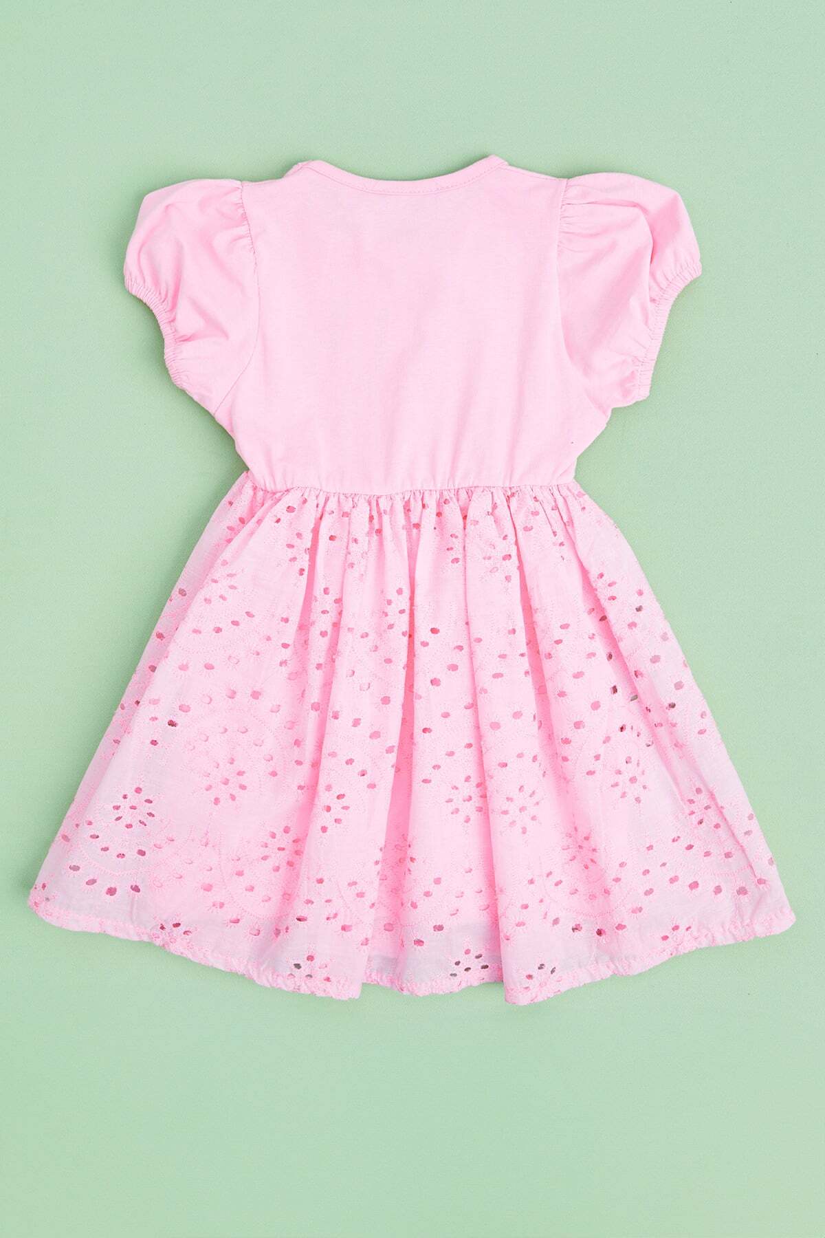 Embroidered Detailed Bowknot Girl's Dress - MALLTURK
