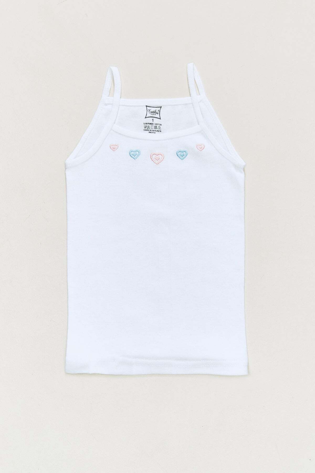 Embroidered Thread Strap Girls' Undershirt - MALLTURK