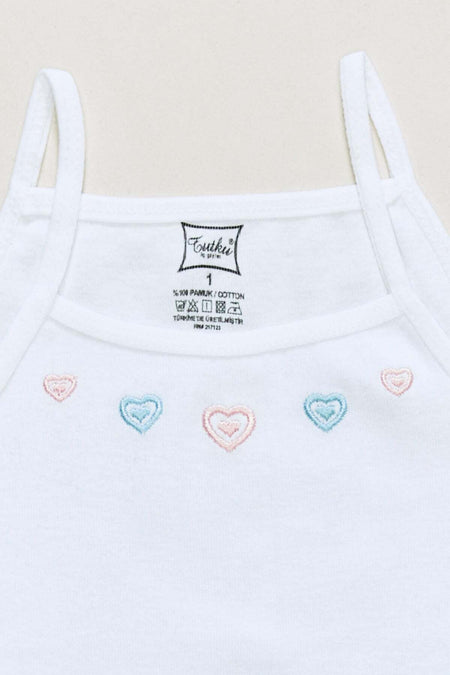Embroidered Thread Strap Girls' Undershirt - MALLTURK