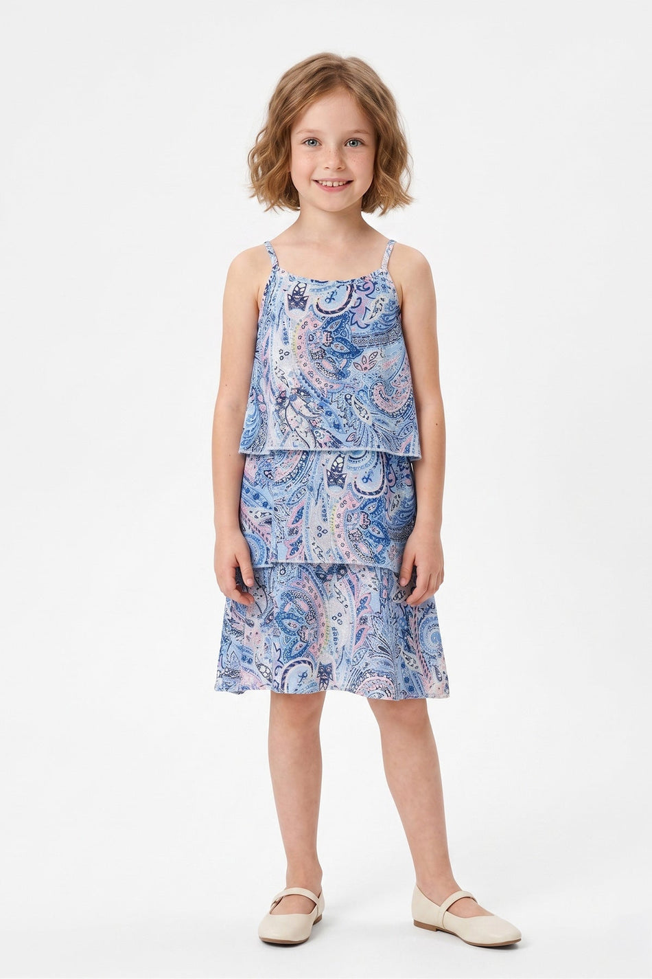 Ethnic Patterned Strap Dress for Girls - MALLTURK